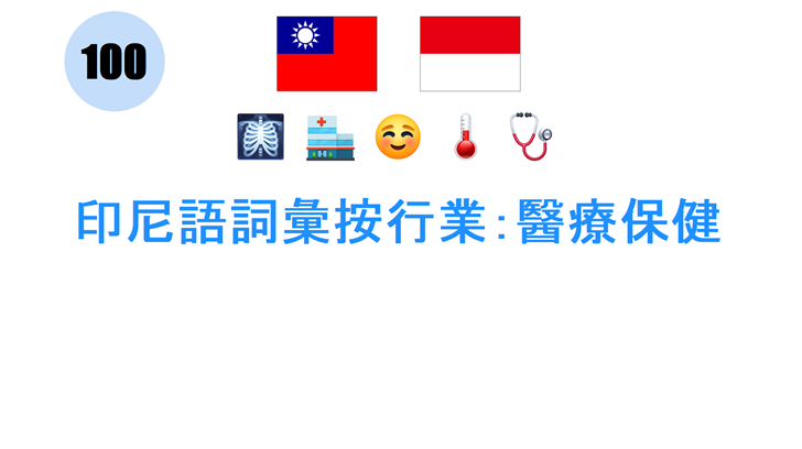 印尼語詞彙按行業：醫療保健